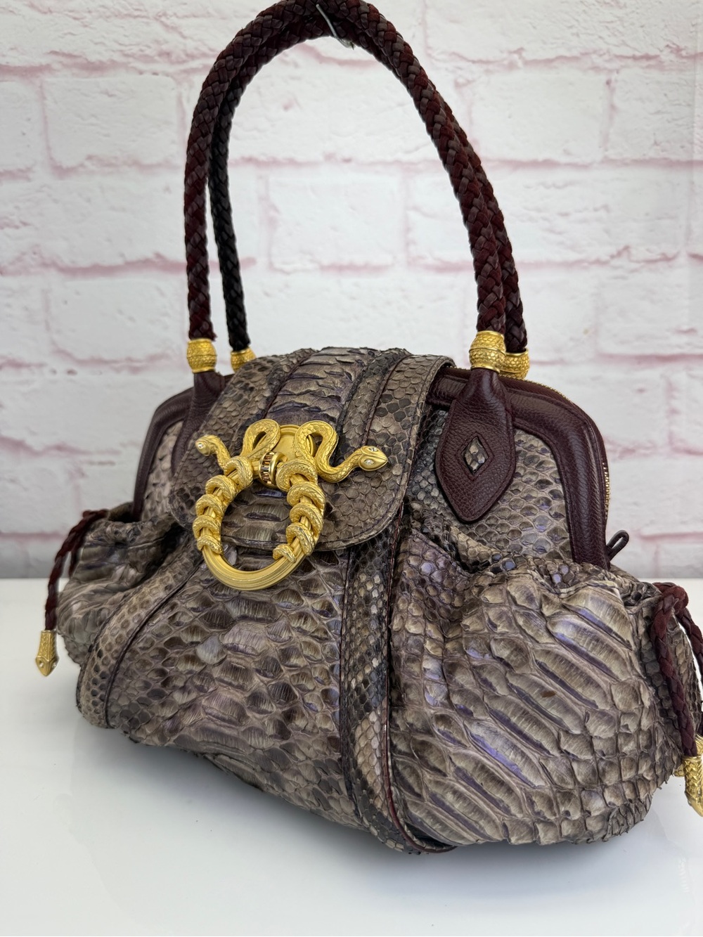 Judith Leiber Limited Edition Rachel Zoe Medusa Python Zoe Bag